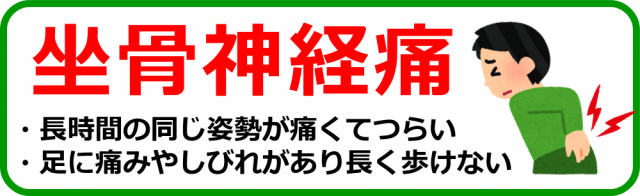 坐骨神経痛はこちら。千葉県柏市で整体院をお探しなら宮田カイロプラクティックにお任せ下さい！