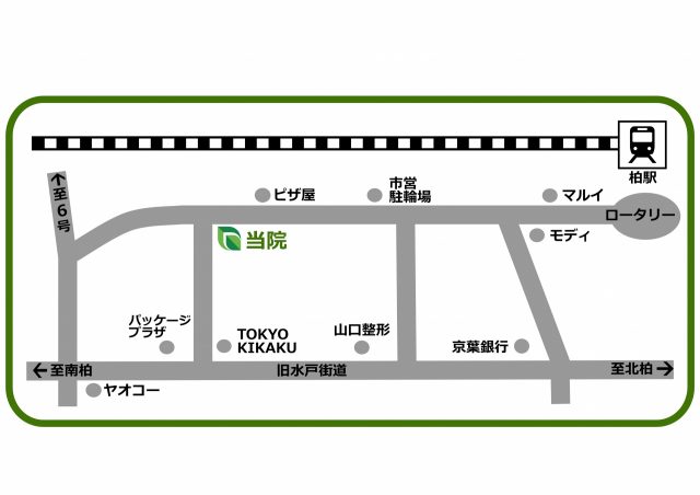 マップ画像。千葉県柏市で整体なら宮田カイロプラクティックにお任せください。